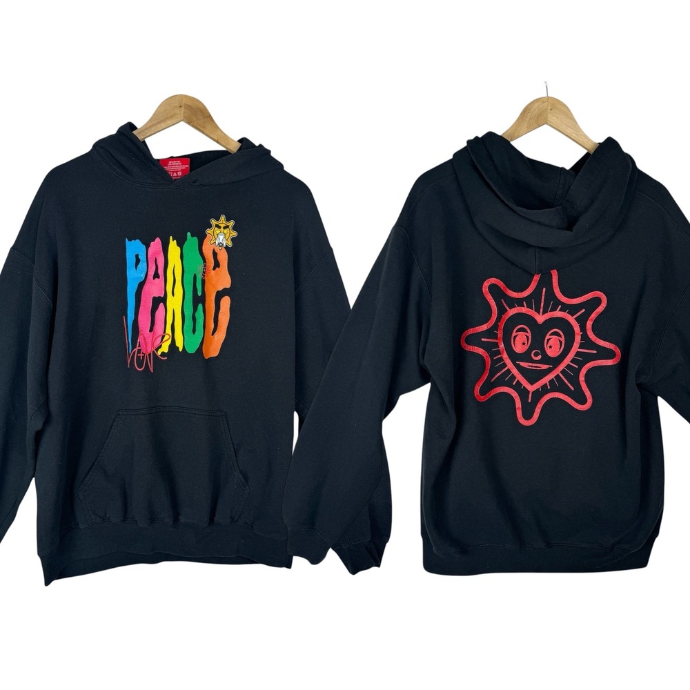 Glo Gang Chief Keef Hoodie Size Large Streetwear Hip Hop Rap Graphic USA Made